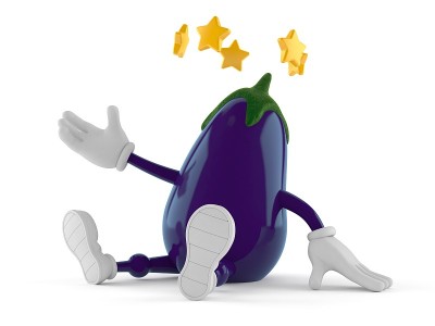 茄子字，头上有星星