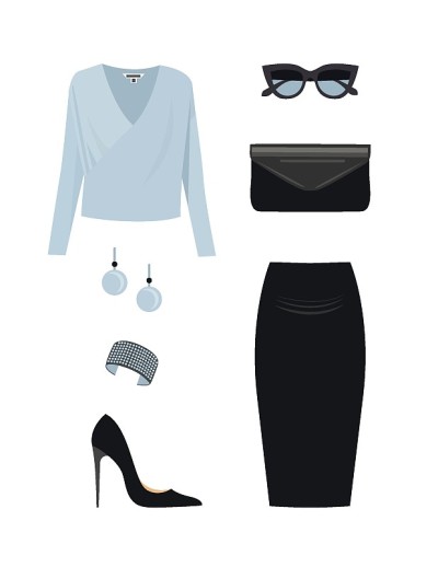 Set of Fashion woman clothes and  accessories.