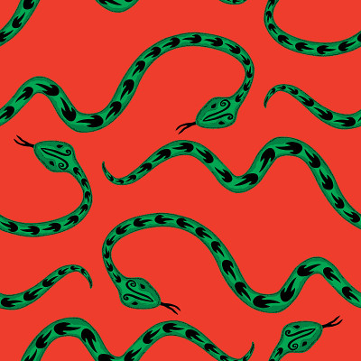 Seamless background of decorative cartoon creeping