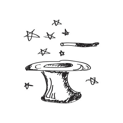 简单的魔术帽涂鸦
