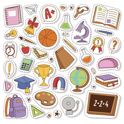 学校图标矢量贴纸。
