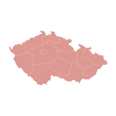 捷克行政区划地图矢量图。矢量地图。