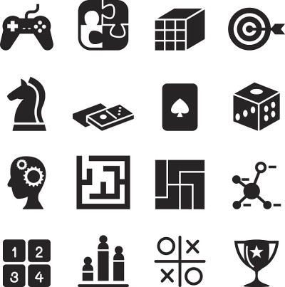 游戏，拼图，骰子，迷宫，拼图，手柄图标设置向量illus