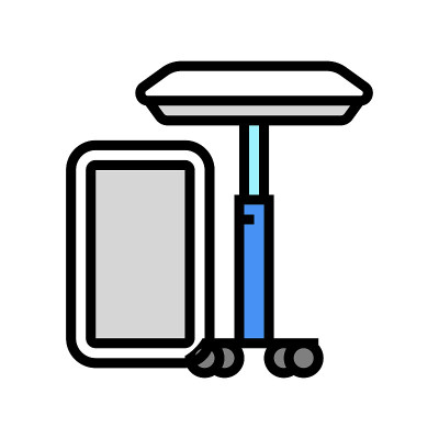 托盘医疗颜色图标矢量插图