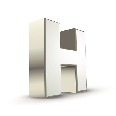 3d字母银H