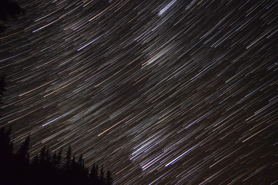 夜空中星星的轨迹