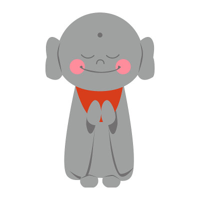 日本的幸运卡片。这是一个jizo。