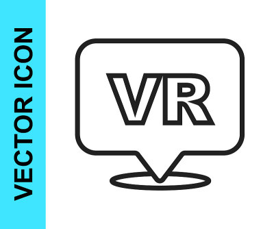 在白色背景上孤立的虚拟现实图标。未来的VR抬头显示设计。向量