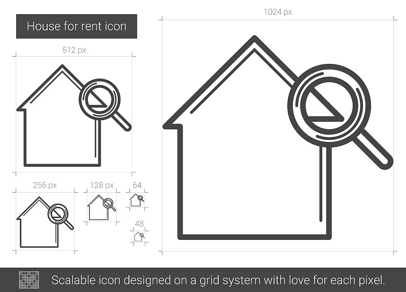 House for rent line icon