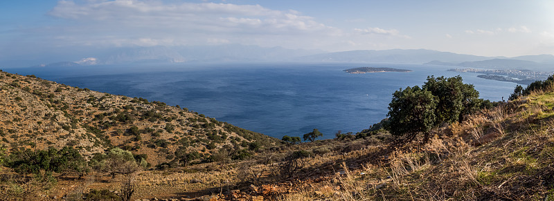 美丽的海景，克里特岛，希腊