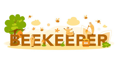 Hiver or beekeeper typographic header concept. Pro