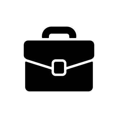 公文包矢量平面字形图标。商业标志