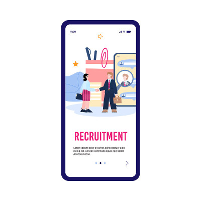 Mobile phone page design for HR recruitment with f