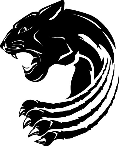 Black Wild Panther Abstract Silhouette