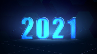 抽象的未来数字技术模板为2021年。矢量图