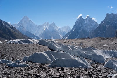 巴尔托洛冰川之间的路到康科迪亚营地，K2长途跋涉，巴基斯坦
