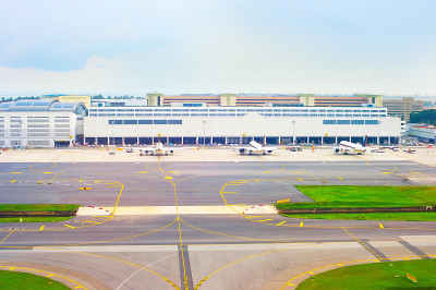 从上空俯瞰机场