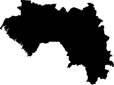 几内亚共和国的黑色地图
