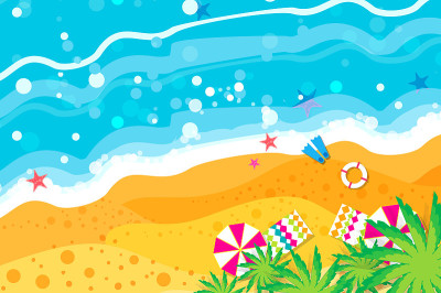 海滩上休息。时间旅行。假期。暑假。