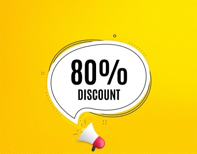 80%的折扣。销售报价标志。向量
