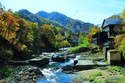 秋景北海道、札幌、中赞井温泉
