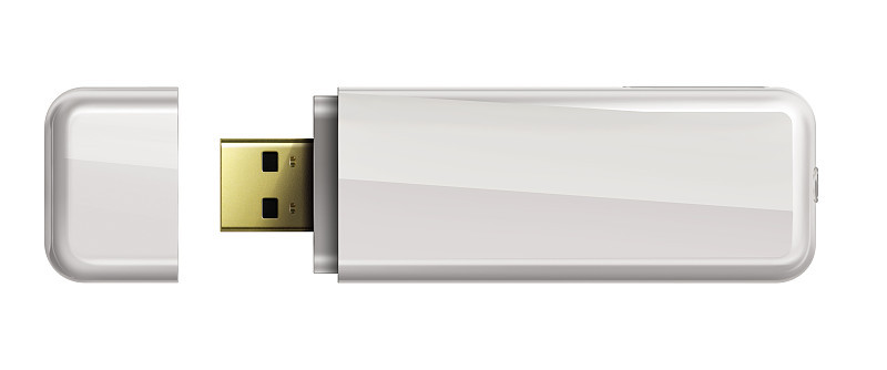 Usb闪存隔离白色背景。