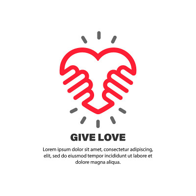 Give love sign. Hands holding heart. Relationship.
