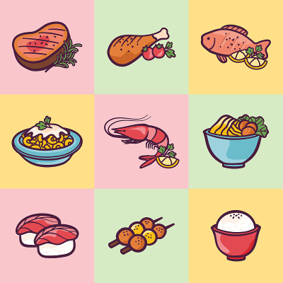 晚餐食物图标。