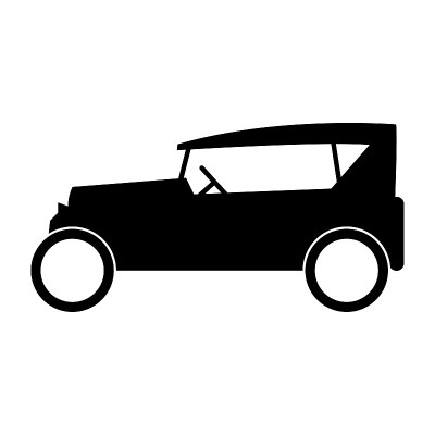 黑色剪影图标设计的古旧汽车