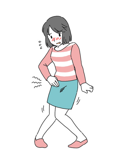 一个妇女遭受生殖器瘙痒的插图