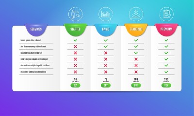 弹性，算法和上箭头图标集。病历的迹象。向量