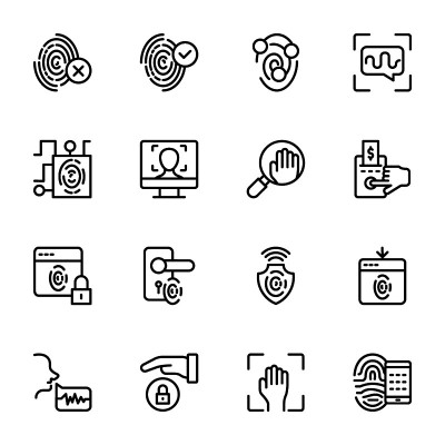 Biometric Line Icons pack