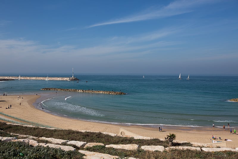 阿什克伦海滩全景