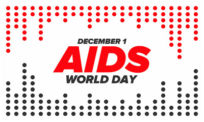 World Aids Day. Red ribbon symbol. Awareness and p