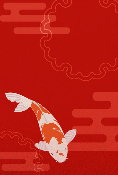 贺年卡插图的红色nishiigoi