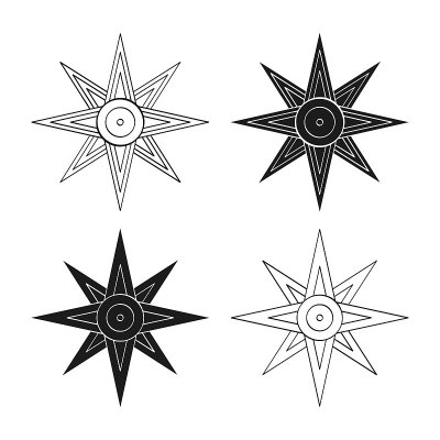 vector monochrome icon set with ancient Sumerian s