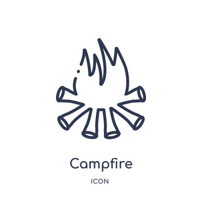 Linear campfire icon from Camping outline collecti