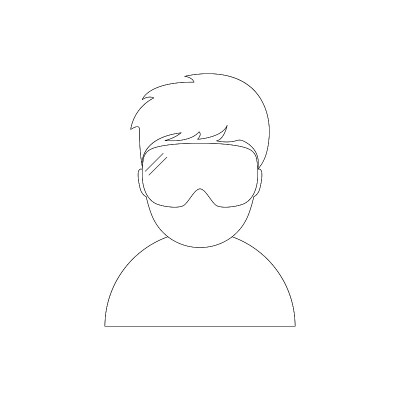Man in Vr glasses. Virtual reality goggles device 
