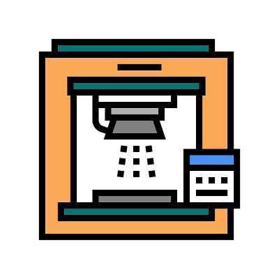 喷砂机彩色图标矢量插图