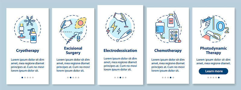 皮肤癌治疗登陆手机应用页面屏幕的概念