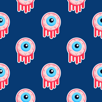 Creepy bloody zombie eyes halloween seamless patte