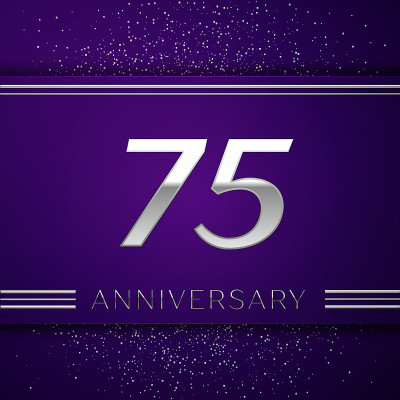 Realistic Seventy five Years Anniversary Celebrati