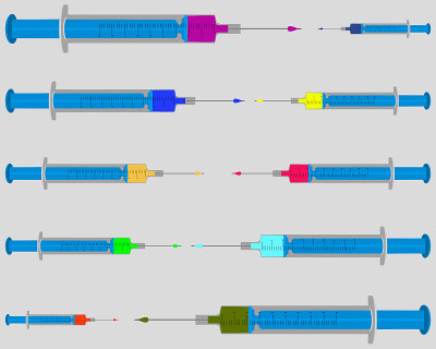 在灰色背景上填充注射的插图
