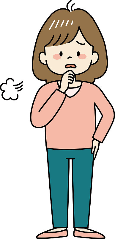 沮丧的年轻女子深深地叹了口气