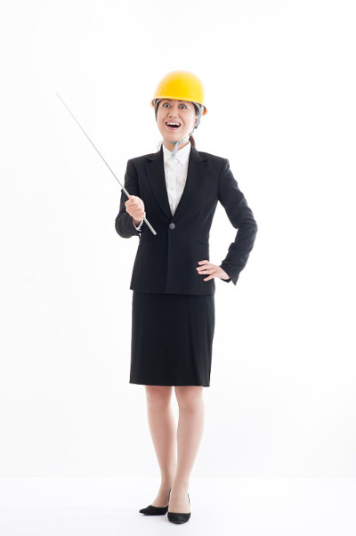 全身像的日本头盔女商人