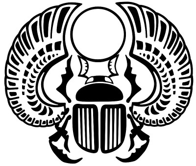 埃及的圣甲虫。黑色和白色