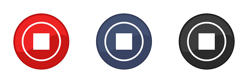 停止按钮设置。网页设计。矢量插图。