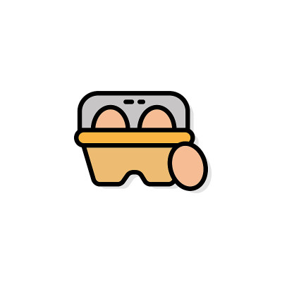 Egg tray. Colored icon. Vector illustration