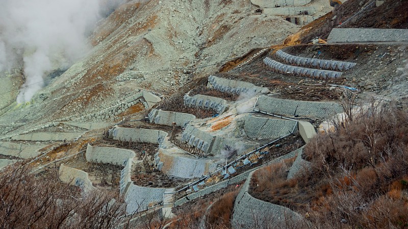 箱根大浪谷的硫酸火山