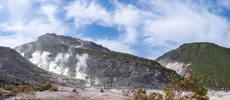 活跃的安山岩成层火山爱奥山全景